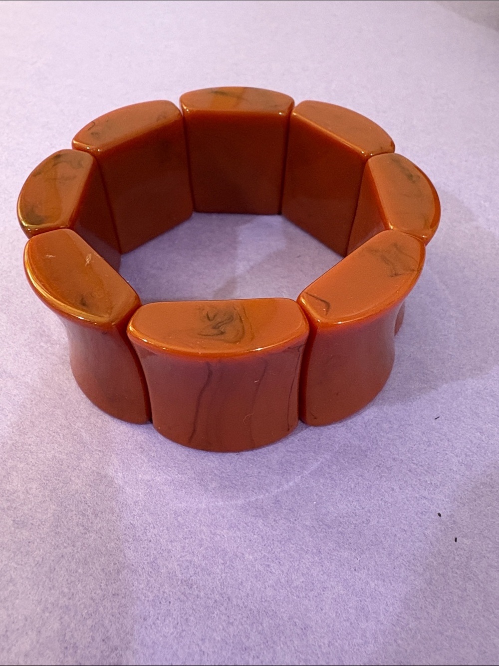Anthropologie Chunky Orange Resin Stretch Bracelet